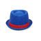 قبعة فيدورا بنما تريلبي للجنسين بشعار مخصص أزرق اللون قابل للتعديل 56 سم