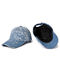 قبعات بيسبول من قماش الدنيم الأزرق OEM مطرزة 55 سم قطن قطني طويل
