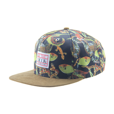 معسكر الطباعة المخصصة Snapback 5 غطاء لوحة مع الزجاجية السوداء / حزام الجلد