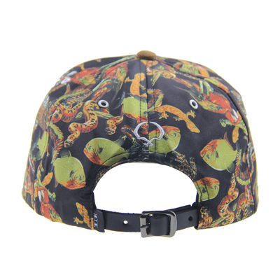 معسكر الطباعة المخصصة Snapback 5 غطاء لوحة مع الزجاجية السوداء / حزام الجلد