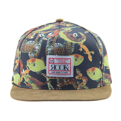 معسكر الطباعة المخصصة Snapback 5 غطاء لوحة مع الزجاجية السوداء / حزام الجلد