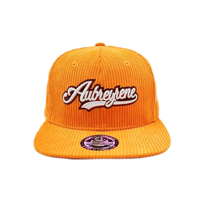 قبعة يونيسيكس ذات 6 لوحات من النوع Snapback Corduroy Flat Peak Mid Profile