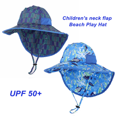 Searsucker Blue Beach Hawaii Fisherman Hat مخصص Upf 50 Sun Protection Baby