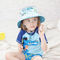 واسعة بريم UPF 50+ قبعات دلو شبكية للأطفال 55 سم مع فتحة رقبة OEM