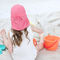 غطاء الرقبة 46 سم قبعات الشاطئ للأطفال واسعة الحواف UPF 50+ 100٪ بوليستر